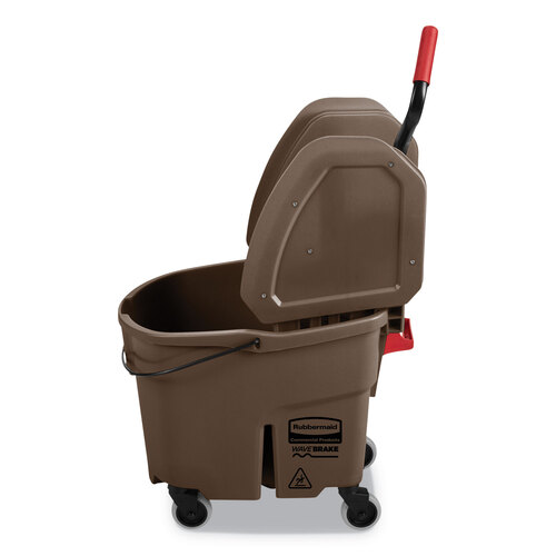 RCPFG757788BRN - Rubbermaid Commercial - WaveBrake 2.0 Bucket/Wringer Combos, Down-Press, 35 qt, Plastic, Brown