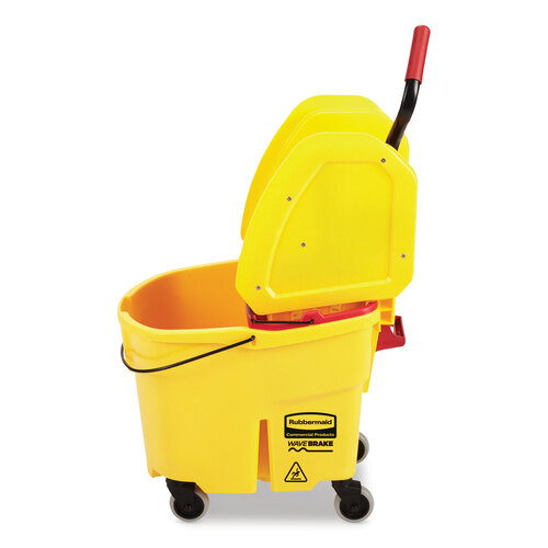 RCPFG757788YEL - Rubbermaid Commercial - WaveBrake 2.0 Bucket/Wringer Combos, Down-Press, 35 qt, Plastic, Yellow