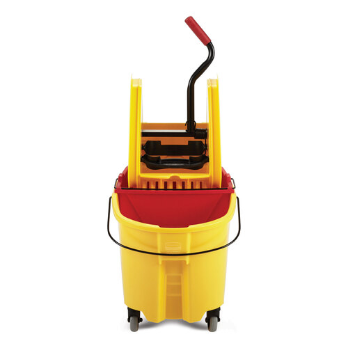 RCPFG757788YEL - Rubbermaid Commercial - WaveBrake 2.0 Bucket/Wringer Combos, Down-Press, 35 qt, Plastic, Yellow