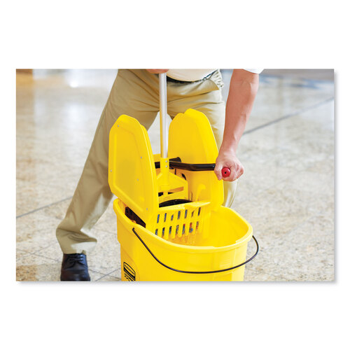 RCPFG757788YEL - Rubbermaid Commercial - WaveBrake 2.0 Bucket/Wringer Combos, Down-Press, 35 qt, Plastic, Yellow