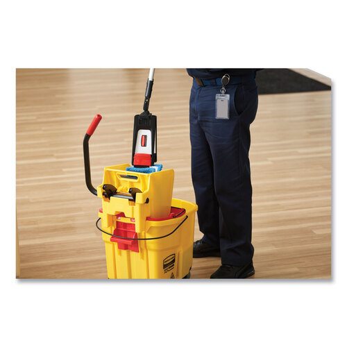 RCPFG757788YEL - Rubbermaid Commercial - WaveBrake 2.0 Bucket/Wringer Combos, Down-Press, 35 qt, Plastic, Yellow