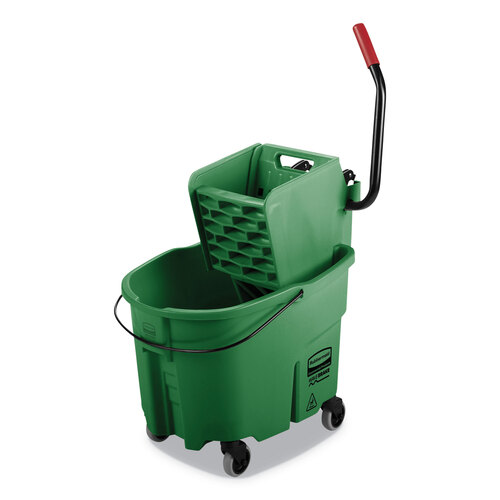 RCPFG758888GRN - Rubbermaid Commercial - WaveBrake 2.0 Bucket/Wringer Combos, Side-Press, 35 qt, Plastic, Green