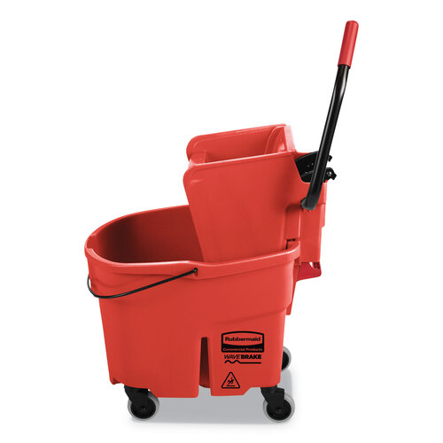 RCPFG758888RED - Rubbermaid Commercial - WaveBrake 2.0 Bucket/Wringer Combos, Side-Press, 35 qt, Plastic, Red