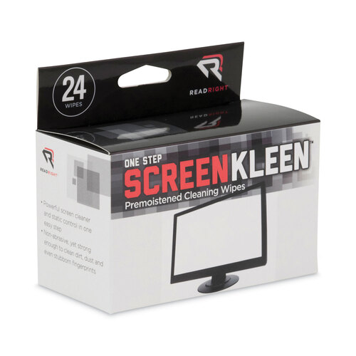 REARR1209 - Read Right - OneStep Screen Cleaner, 5 x 5, 24/Box