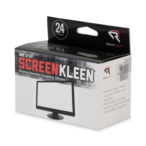 REARR1209 - Read Right - OneStep Screen Cleaner, 5 x 5, 24/Box