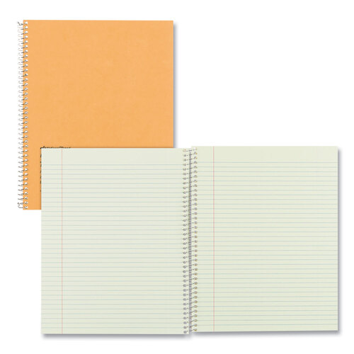 RED33008 - National Brand - Single-Subject Wirebound Notebooks, 1 Subject, Narrow Rule, Brown Cover, 10 x 8, 80 Eye-Ease Green Sheets
