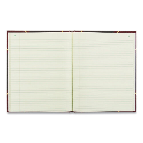 RED56211 - National Brand - Texthide Eye-Ease Record Book, Black/Burgundy/Gold Cover, 10.38 x 8.38 Sheets, 150 Sheets/Book