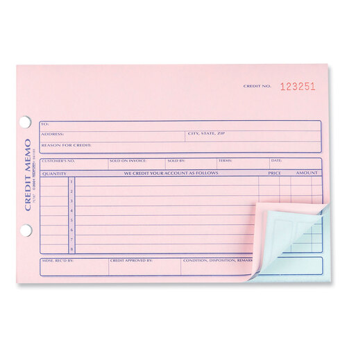 RED7L787 - Rediform - Credit Memo Book, Three-Part Carbonless, 5.5 x 7.88, 50 Forms Total