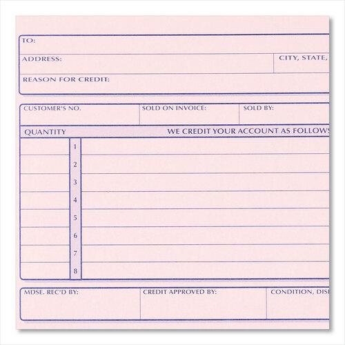 RED7L787 - Rediform - Credit Memo Book, Three-Part Carbonless, 5.5 x 7.88, 50 Forms Total