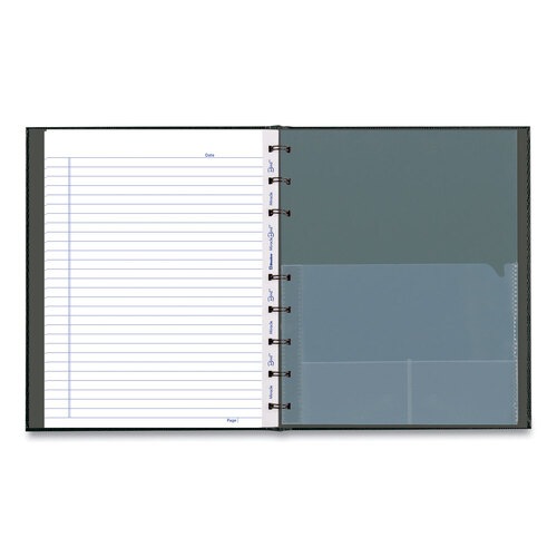 REDAF915081 - Rediform - MiracleBind Notebook, 1 Subject, Medium/College Rule, Black Cover, 9.25 x 7.25, 75 Sheets