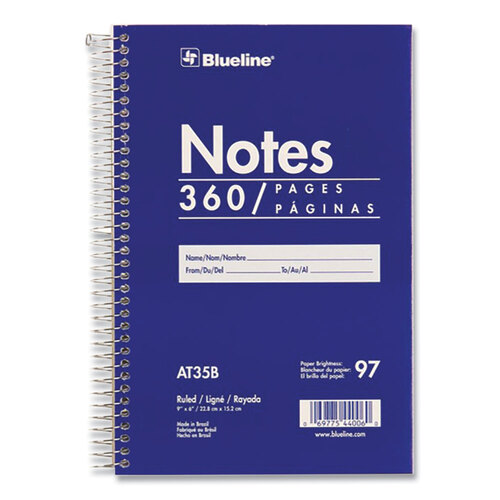REDAT35B - Rediform - Steno Notes Notebook, Gregg Rule, Blue/White Cover, (180) 9 x 6 Sheets