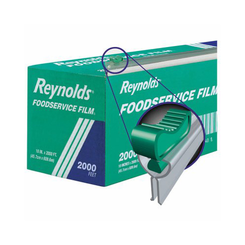 Reynolds PVC Food Wrap Clear Film Roll in Easy Glide Cutter Box, 18 x 2000 ft.