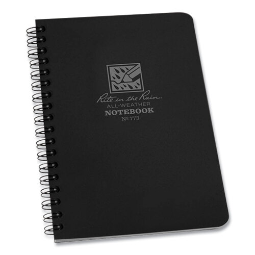 RIR773 - JL DARLING CORPORATION - All-Weather Wire-O Notebook, Universal: Narrow Rule and Quadrille Rule, Black Cover, (32) 7 x 4.63 Sheets