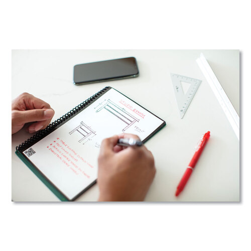RKBERCAFR - Rocketbook - Core Smart Notebook, Dotted Rule, Black Cover, (18) 8.8 x 6 Sheets