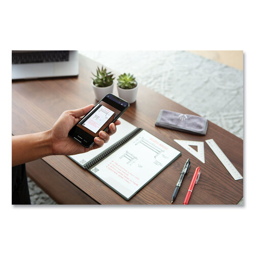 RKBERCAFR - Rocketbook - Core Smart Notebook, Dotted Rule, Black Cover, (18) 8.8 x 6 Sheets