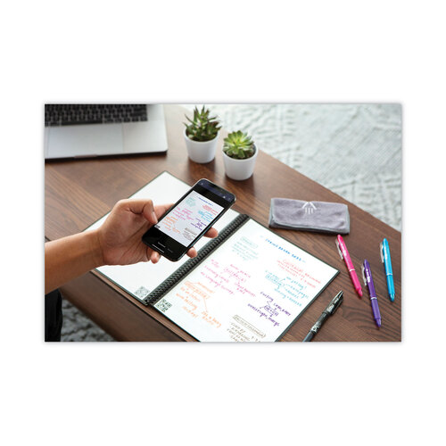 RKBEVR2LRCA - Rocketbook - Core Smart Notebook, Medium/College Rule, Black Cover, (16) 11 x 8.5 Sheets