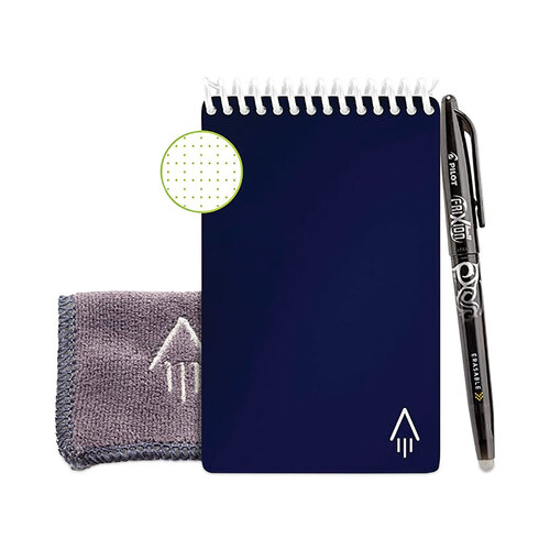 RKBEVRMRCDF - Rocketbook - Mini Notepad, Midnight Blue Cover, Dot Grid Rule, 3 x 5.5, White, 24 Sheets