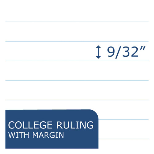 ROA74500 - Roaring Spring - WIDE Landscape Format Writing Pad, Unpunched with Standard Back, Medium/College Rule, 40 White 11 x 9.5 Sheets