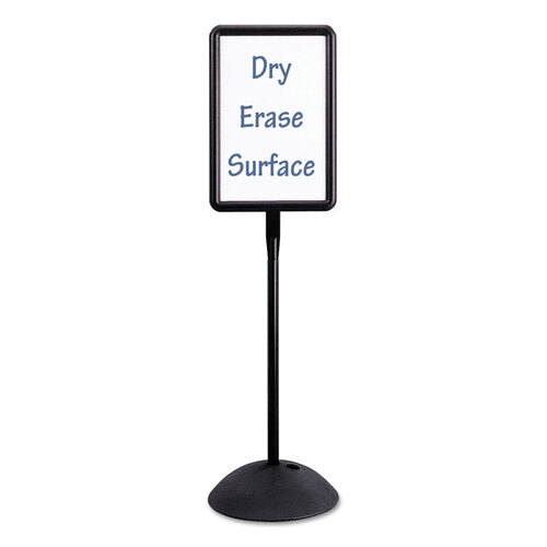 SAF4117BL - Safco - WriteWay Double-Sided Magnetic Dry Erase Standing Message Sign, Rectangle, 18 x 65, White Surface, Black Frame