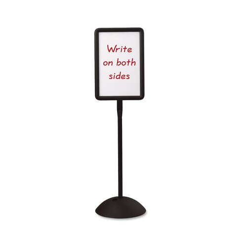 SAF4117BL - Safco - WriteWay Double-Sided Magnetic Dry Erase Standing Message Sign, Rectangle, 18 x 65, White Surface, Black Frame