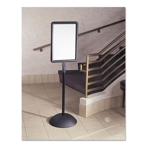 SAF4117BL - Safco - WriteWay Double-Sided Magnetic Dry Erase Standing Message Sign, Rectangle, 18 x 65, White Surface, Black Frame
