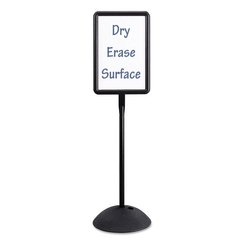 SAF4117BL - Safco - WriteWay Double-Sided Magnetic Dry Erase Standing Message Sign, Rectangle, 18 x 65, White Surface, Black Frame
