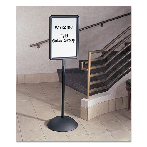 SAF4117BL - Safco - WriteWay Double-Sided Magnetic Dry Erase Standing Message Sign, Rectangle, 18 x 65, White Surface, Black Frame