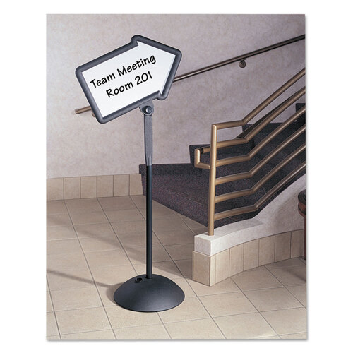 SAF4173BL - Safco - WriteWay Double-Sided Magnetic Dry Erase Standing Message Sign, Arrow, 25.5 x 64.25, White Surface, Black Frame
