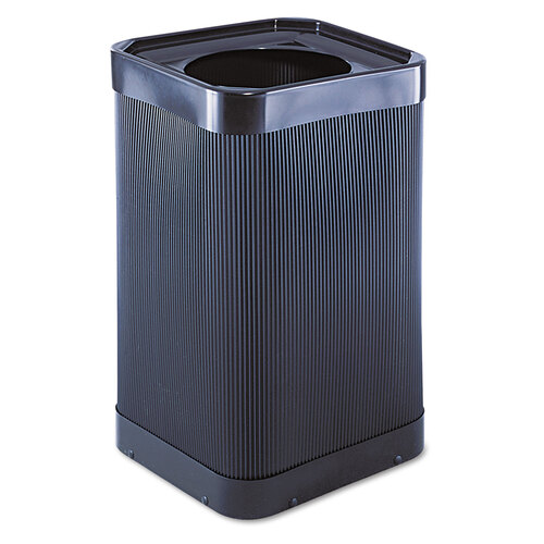 SAF9790BL - Safco - At-Your-Disposal Top-Open Receptacle, 38 gal, Polyethylene, Black