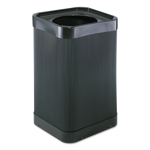 SAF9790BL - Safco - At-Your-Disposal Top-Open Receptacle, 38 gal, Polyethylene, Black