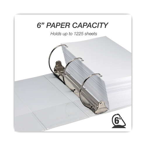 SAM16427 - Samsill - Nonstick D-Ring View Binder, 3 Rings, 6&quot; Capacity, 11 x 8.5, White