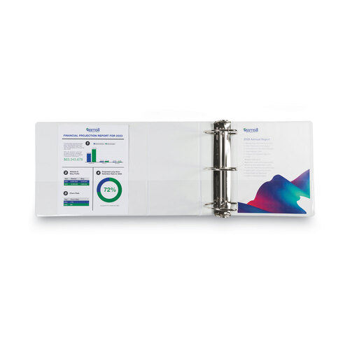 SAM16427 - Samsill - Nonstick D-Ring View Binder, 3 Rings, 6&quot; Capacity, 11 x 8.5, White