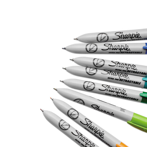 SAN1742025 - Sanford - Retractable Permanent Marker, Extra-Fine Needle Tip, Assorted Colors, 8/Set
