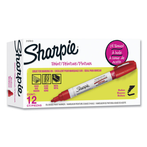 SAN2107613 - Parker - Permanent Paint Marker, Medium Bullet Tip, Red, Dozen