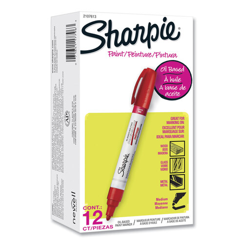 SAN2107613 - Parker - Permanent Paint Marker, Medium Bullet Tip, Red, Dozen