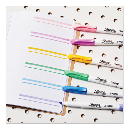 SAN2117329 - Sanford - S-Note Creative Markers, Assorted Ink Colors, Chisel Tip, Assorted Barrel Colors, 12/Pack