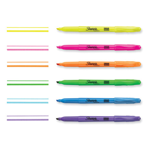 SAN2133497 - Sanford - Pocket Style Highlighters, Assorted Ink Colors, Chisel Tip, Assorted Barrel Colors, 36/Pack