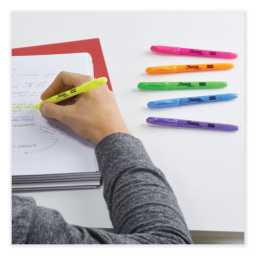 SAN2133497 - Sanford - Pocket Style Highlighters, Assorted Ink Colors, Chisel Tip, Assorted Barrel Colors, 36/Pack