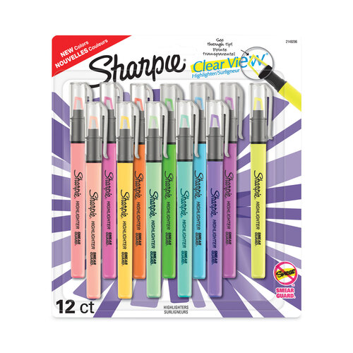 SAN2149296 - Sanford - Clearview Pen-Style Highlighter, Assorted Ink Colors, Chisel Tip, Assorted Barrel Colors, 12/Pack
