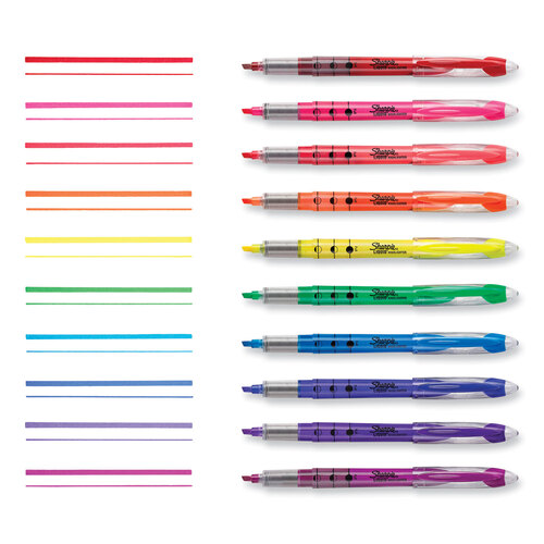 SAN24415PP - Sanford - Liquid Pen Style Highlighters, Assorted Ink Colors, Chisel Tip, Assorted Barrel Colors, 10/Set