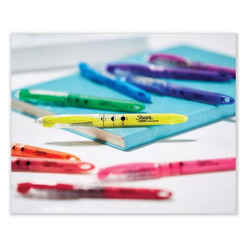 SAN24415PP - Sanford - Liquid Pen Style Highlighters, Assorted Ink Colors, Chisel Tip, Assorted Barrel Colors, 10/Set