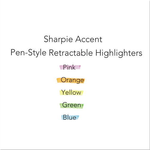 SAN28175PP - Sanford - Retractable Highlighters, Assorted Ink Colors, Chisel Tip, Assorted Barrel Colors, 5/Set