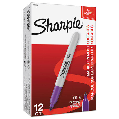 SAN30008 - Sanford - Fine Tip Permanent Marker, Fine Bullet Tip, Purple, Dozen
