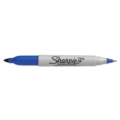 SAN32003 - Sanford - Sanford Twin-Tip Permanent Marker, Extra-Fine/Fine Bullet Tips, Blue, Dozen