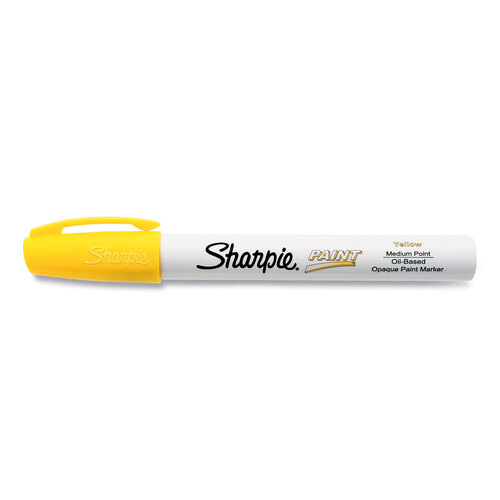 SAN35554 - Sharpie - Permanent Paint Marker, Medium Bullet Tip, Yellow