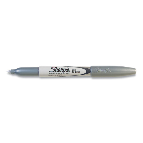 SAN39100 - Sanford - Metallic Fine Point Permanent Markers, Fine Bullet Tip, Metallic Silver, Dozen