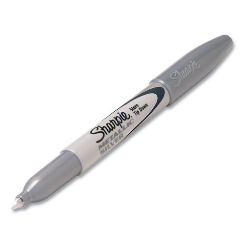 SAN39100 - Sanford - Metallic Fine Point Permanent Markers, Fine Bullet Tip, Metallic Silver, Dozen