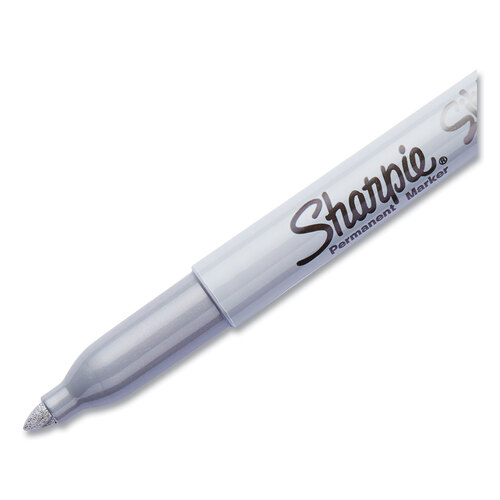 SAN39100 - Sanford - Metallic Fine Point Permanent Markers, Fine Bullet Tip, Metallic Silver, Dozen
