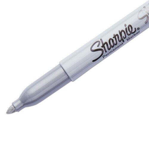 SAN39109PP - Sanford - Metallic Fine Point Permanent Markers, Fine Bullet Tip, Metallic Silver, 4/Pack