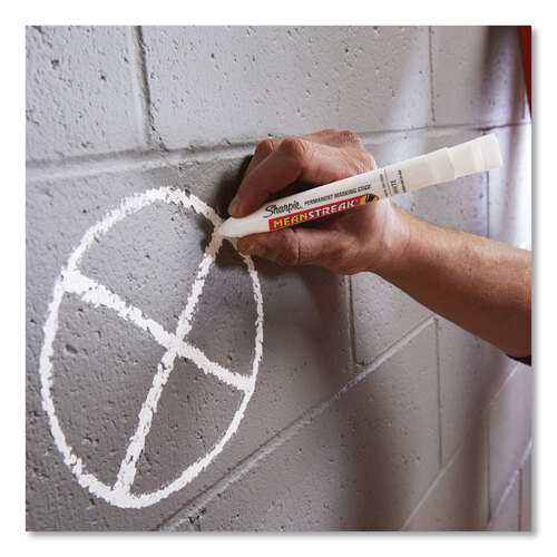 SAN85018 - Sharpie - Mean Streak Marking Stick, Broad Bullet Tip, White